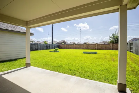 Backyard and covered patio