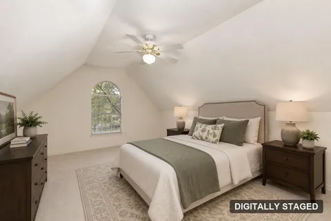 Upstairs bedroom, digitally staged (digitally staged)
