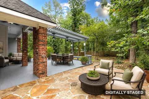 Outdoor seating area, digitally staged (digitally staged)
