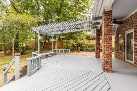 Deck viewed from the side yard