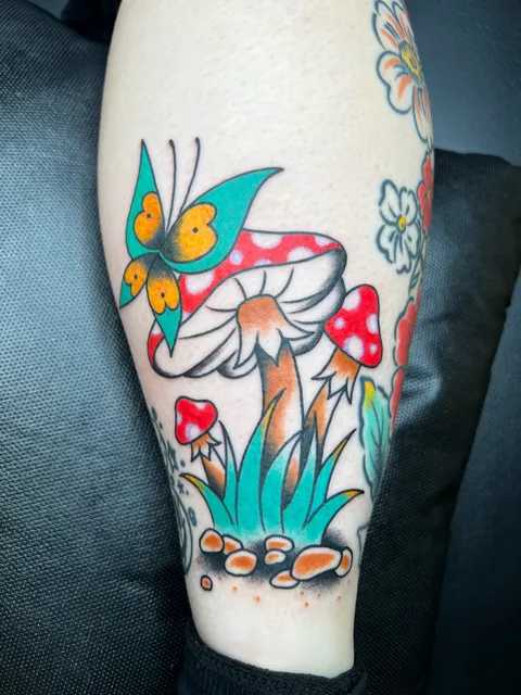 Mushroom & butterfly