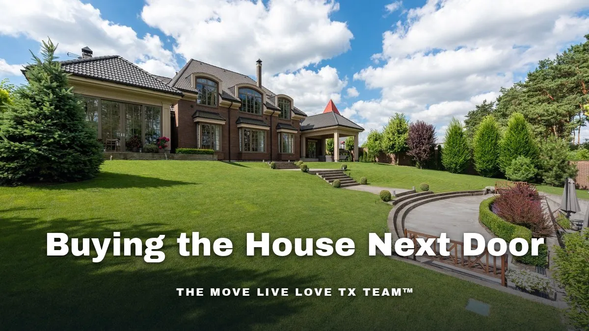 A large brick estate home with tall arched windows on a wide sloping lawn, with stone steps, a terrace and mature trees under a bright blue sky